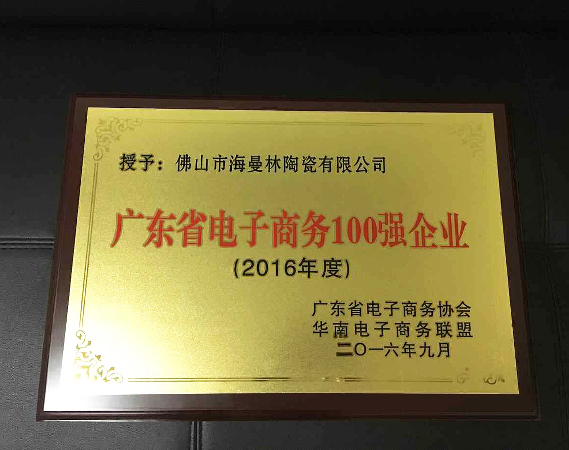祝贺【海曼林陶瓷】荣膺“2016年广东省电子商务企业100强”